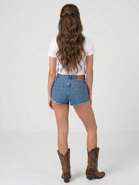 LEVI'S Original 501 Fringe Denim Shorts